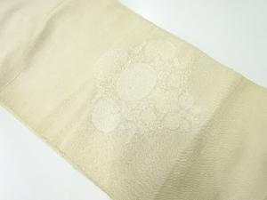 アンティーク　手織り紬花鳥模様織出し名古屋帯